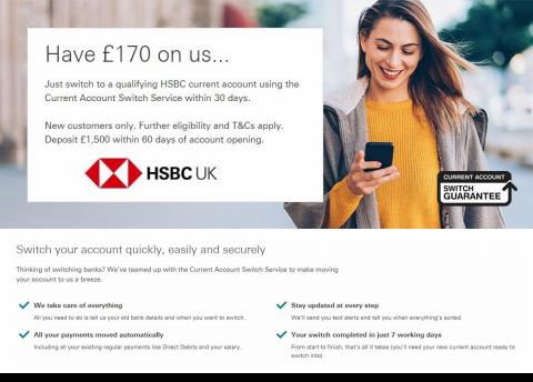Banks offers in Rochdale |  Switch bank accounts in HSBC | 15/06/2022 - 28/06/2022