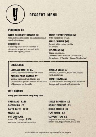 Restaurants offers in Greenwich | Dessert Menu in Giraffe | 29/12/2021 - 31/05/2022