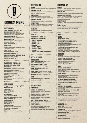 Restaurants offers in Greenwich | Drinks Menu in Giraffe | 29/12/2021 - 31/05/2022
