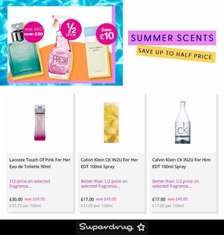 Superdrug catalogue in London | Summer Scents Up To Half Price Off | 11/05/2022 - 17/05/2022