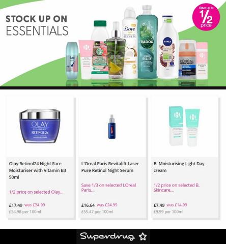 Pharmacy, Perfume & Beauty offers | Save Up To 1/2 Price On Essentials in Superdrug | 19/05/2022 - 25/05/2022