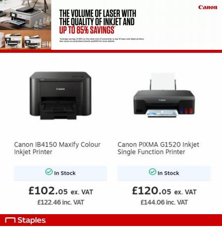 Electronics offers in Liverpool | Canon Savings in Staples | 04/05/2022 - 31/05/2022