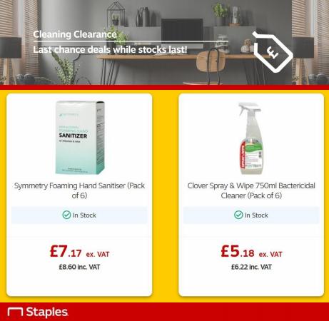 Electronics offers in Dudley | Cleaning Clearance in Staples | 01/06/2022 - 30/06/2022