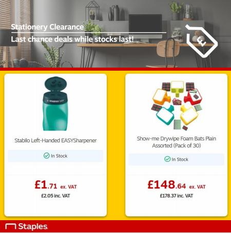 Electronics offers in Warrington | Stationery Clearance in Staples | 01/06/2022 - 30/06/2022