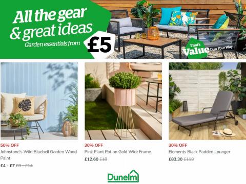 Home & Furniture offers in Croydon | Garden Essentials from £5 in Dunelm | 04/07/2022 - 11/07/2022