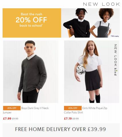 New Look catalogue in Dudley | Girls & Boys 20% Off Back To School | 27/06/2022 - 04/07/2022