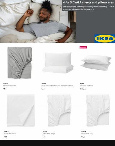 IKEA catalogue | 4 for 3 DVALA sheets and pillowcases | 10/05/2022 - 29/05/2022