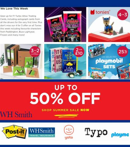 Books & Stationery offers in Barnsley | Toys Summer Sale up to -50% off in WHSmith | 30/06/2022 - 07/07/2022