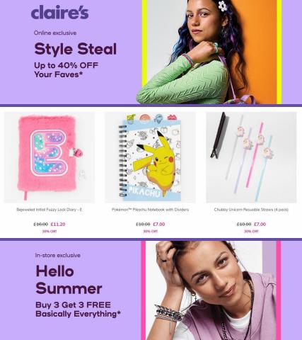 Claire's catalogue in London | Up To 40% Off Your Faves | 18/05/2022 - 24/05/2022