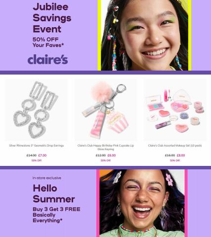 Claire's catalogue in Leeds | Jubilee Savings Event - Up To 50% Off Your Faves | 27/05/2022 - 04/06/2022