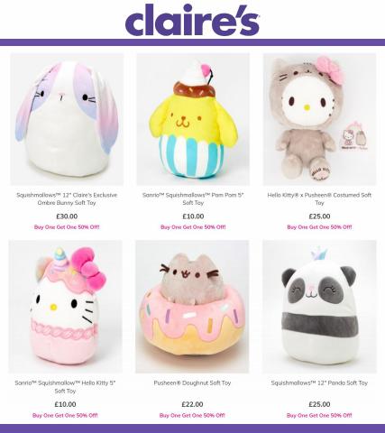 Claire's catalogue in Bradford | Plush Party: Buy One, Get One 50% OFF* All Soft Toys | 24/06/2022 - 03/07/2022