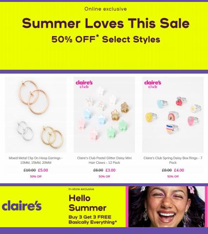 Claire's catalogue in Brighton | Summer Loves This Sale -50% off | 28/06/2022 - 06/07/2022