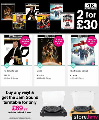 hmv catalogue in Chester | 4K Ultra HD 2 for £30 | 29/04/2022 - 05/05/2022