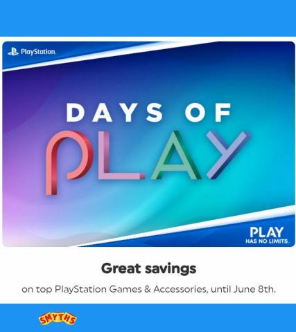 Toys & Babies offers in Huddersfield | PlayStation Days of Play in Smyths Toys | 27/05/2022 - 08/06/2022