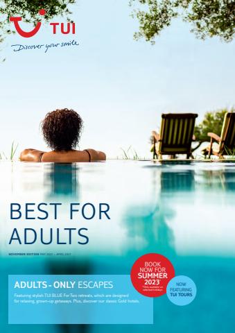 Tui catalogue | Best For Adults | 18/01/2022 - 31/05/2022