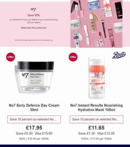 Pharmacy, Perfume & Beauty offers | 10% Off Selected No7 in Boots | 13/05/2022 - 26/05/2022
