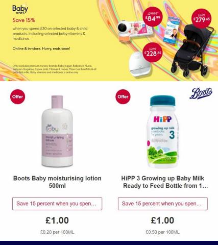 Boots catalogue in Brighton | Baby Event - Save 15% | 27/05/2022 - 02/06/2022