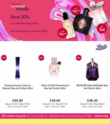 Pharmacy, Perfume & Beauty offers in Croydon | Save 20% on selected fragrance in Boots | 04/07/2022 - 11/07/2022