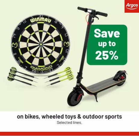 Department Stores offers | Up To 25% Off Bikes, Wheeled Toys & Outdoor Sports in Argos | 17/05/2022 - 23/05/2022