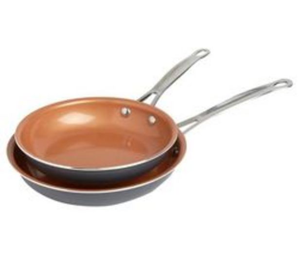 GOTHAM STEEL Diamond 1248FECAY 2-piece Non-stick Frying Pan Set - Brown & Silver offer at £24.99
