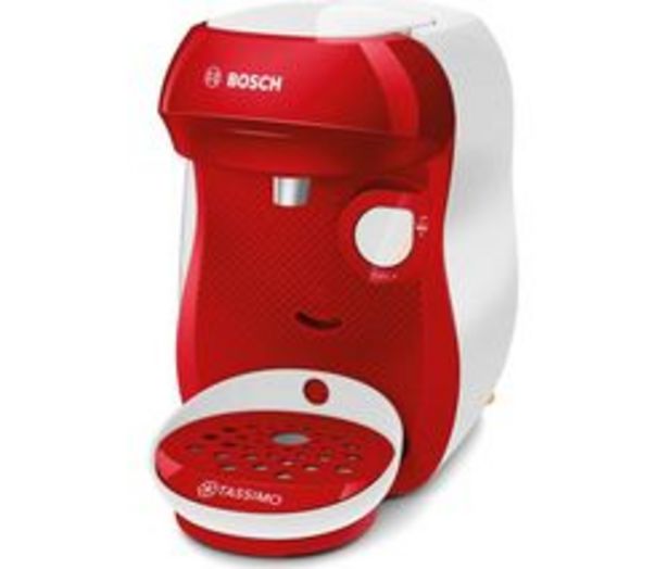TASSIMO by Bosch Happy TAS1006GB Coffee Machine - Red & White offer at £39.99