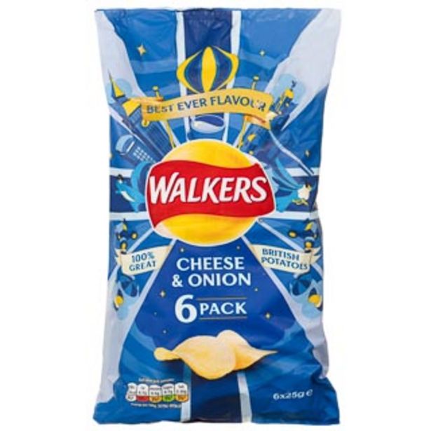 Walkers Cheese & Onion Multipack 6pk offer at £1.5