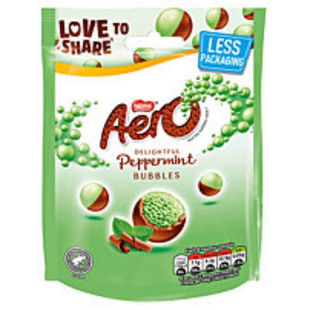 Aero Bubbles Peppermint Mint Chocolate Pouch 92g offer at £1