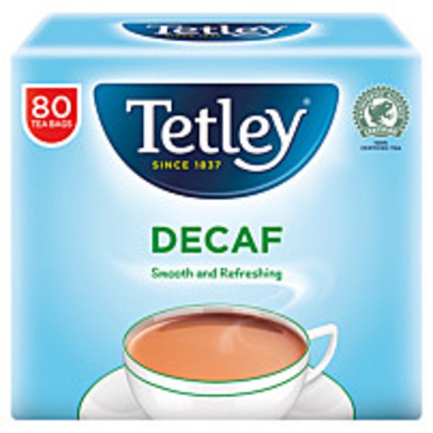 Tetley Decaf Tea Bags Soft Pack 80s offer at £2.15