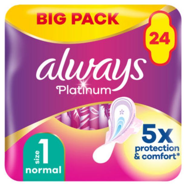 Platinum Normal (Size1) Sanitary Towels Wings offer at £2.8