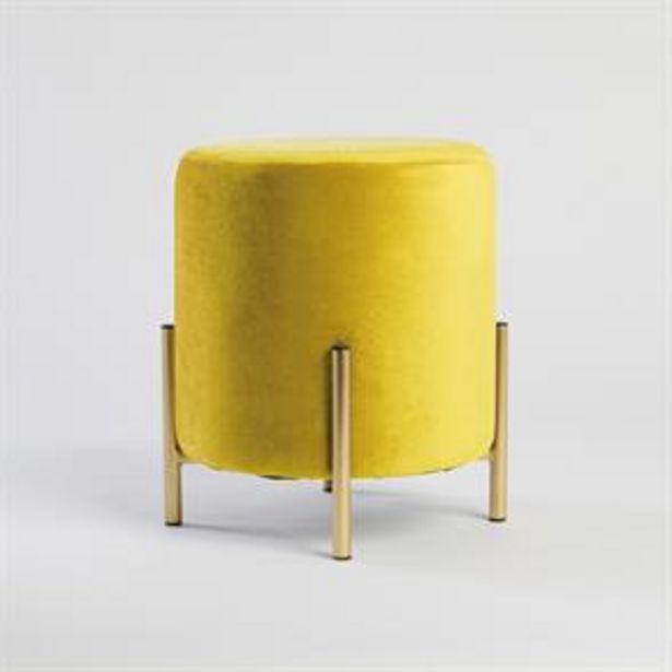 Home Collections: Yellow Velvet Small Footstool offer at £9.99
