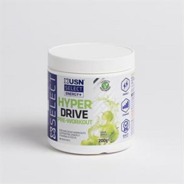 USN: Select Energy+ Hyper Drive Pre-Workout 200g - Sour Apple offer at £12.99