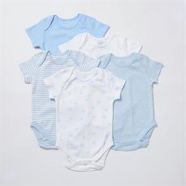 Pure Baby: Bodysuit 5 Pack - Blue offer at £5