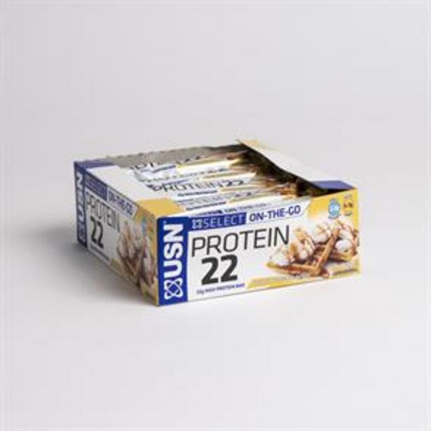 USN Protein 22 High Protein Bar - Banana Waffle (12 x 60g) offer at £14.28