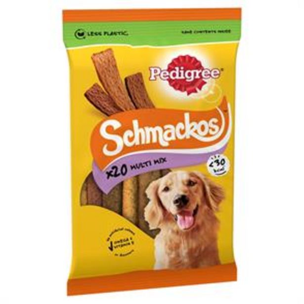 Pedigree Schmackos Adult Dog Treats Meat Variety (Case of 9 x 20 Sticks) offer at £9