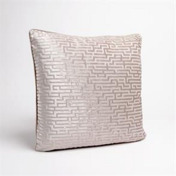 Home Collections: Feather Filled Velvet Geo Cushion - Champagne offer at £6.99