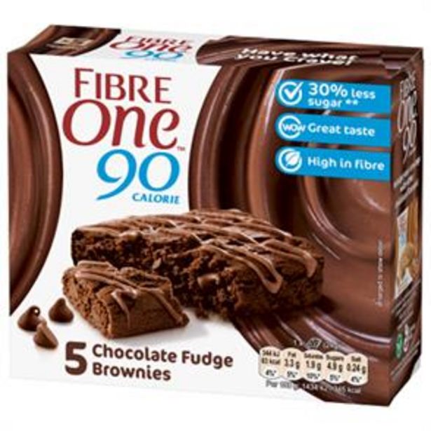 Fibre One 90 Calorie: 25 Chocolate Fudge Brownies offer at £6.25