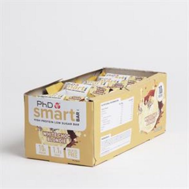 PhD Smart High Protein Low Sugar Bar - White Choc Blondie (24 x 32g) offer at £23.76