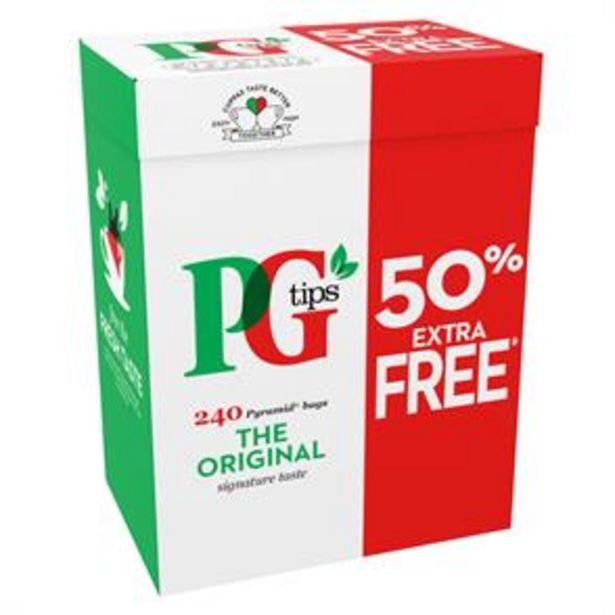 PG Tips: Original Biodegradable Tea Bags 160 + 50% Free 696g offer at £3.49