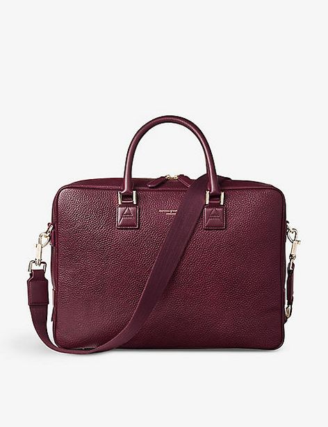 ASPINAL OF LONDON  Mount Street small pebbled-leather laptop bag offers at £390 in Selfridges