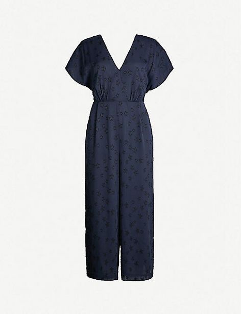 WHISTLES  Waist-tie back star-jacquard woven jumpsuit offers at £99 in Selfridges