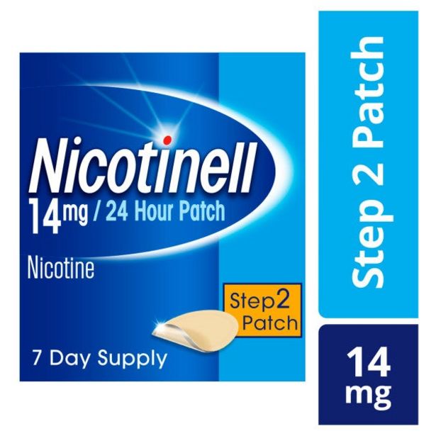Nicotinell TTS20 14mg/24 hour patch step 2 patch 7 day supply offer at £14.74