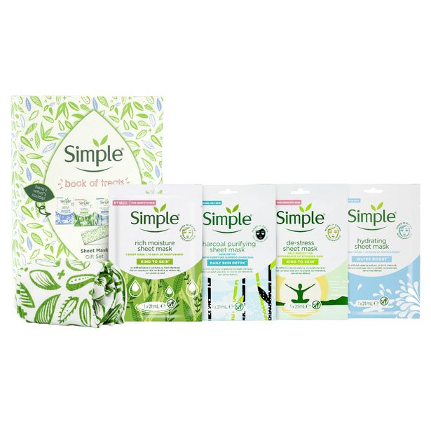 Simple book of treats sheet mask gift set offer at £6