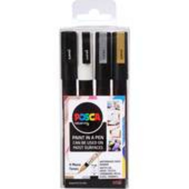 Uni-ball Posca PC-3M Mono Tones Marker Pens 4 Pack offer at £4.75
