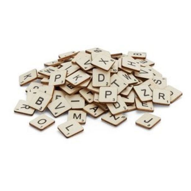 Wooden Letter Tiles 114 Pieces offers at £4.49 in Hobbycraft