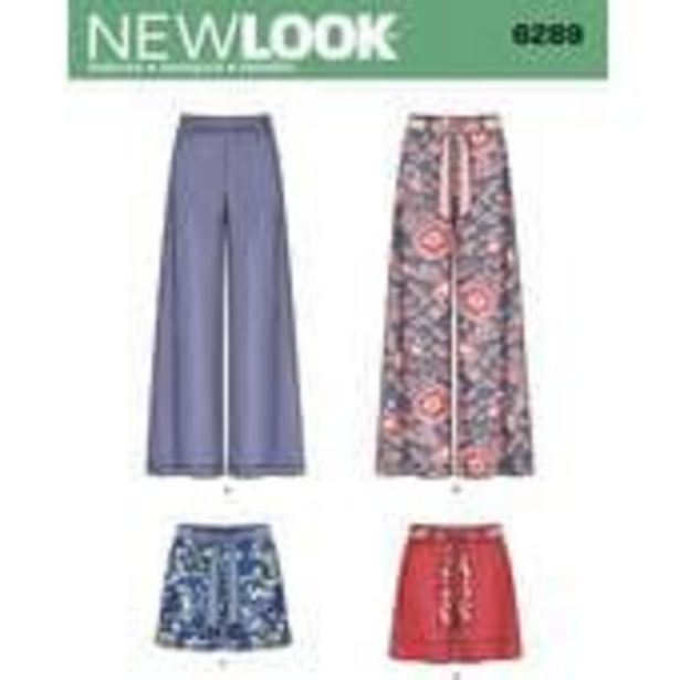 New Look Women's Shorts and Trousers Sewing Pattern 6289 offer at £4.4