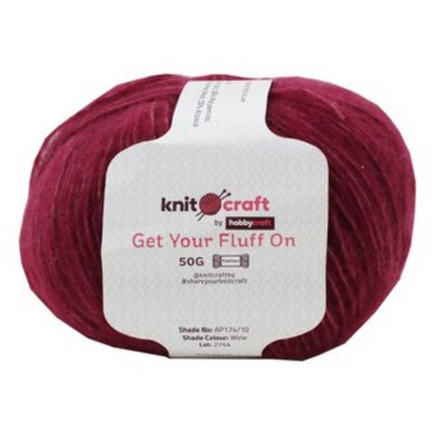 Knitcraft Wine Get Your Fluff On 50g offers at £1.49 in Hobbycraft