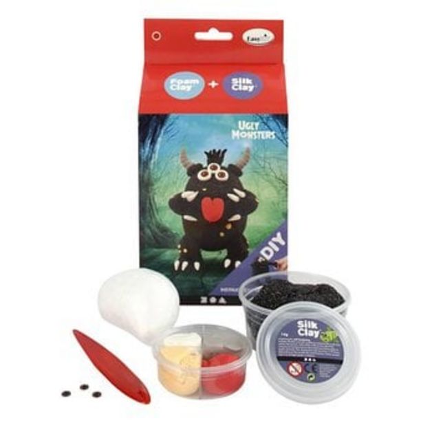 DIY Black Monster Silk and Foam Clay Kit offers at £6.49 in Hobbycraft