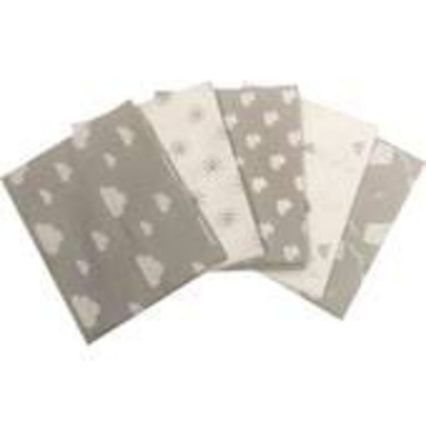 Grey Nursery Basics Cotton Fat Quarters 5 Pack offer at £7