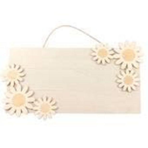 Hanging Wooden Daisy Sign 40cm offer at £4