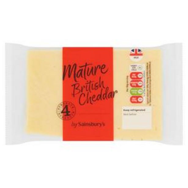 Sainsbury's British Mature Cheddar Cheese 400g offer at £2.1